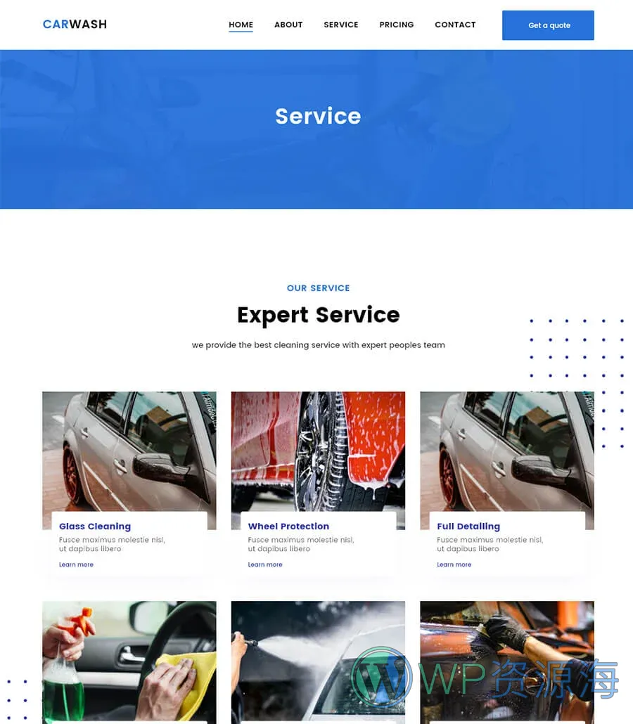 清洁服务Elementor网站模板_一键导入快速建站插图2-WP资源海 WipeHero Service Page