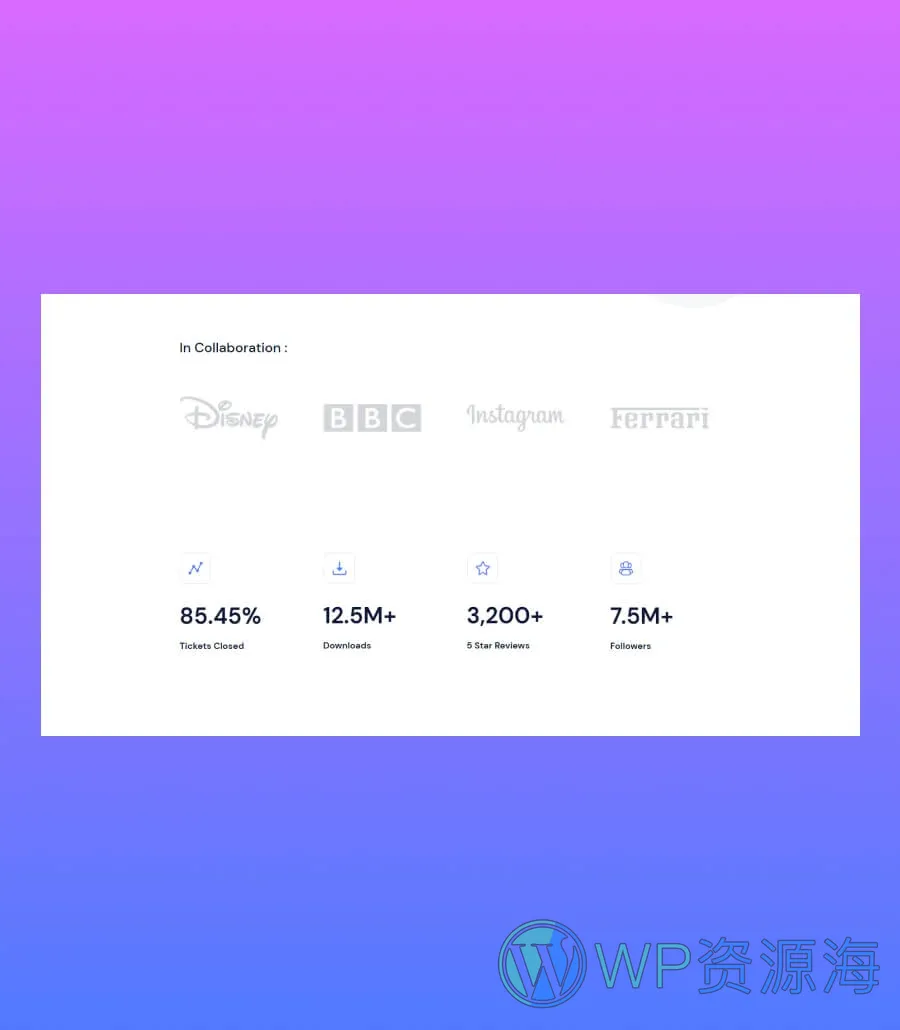 移动应用 :快速Gutenberg网站模板_一键导入快速建站插图5-WP资源海 App21 Counter Section For Gutenberg
