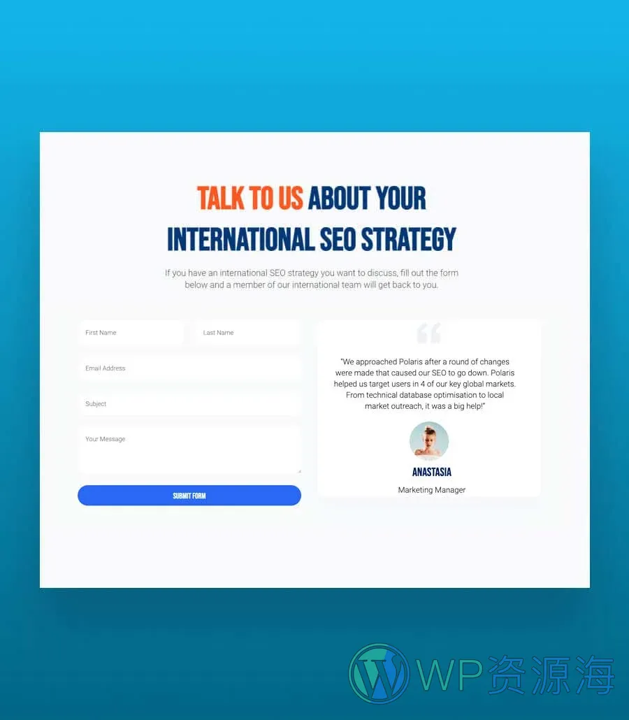 Wave Digital Contact Section For Gutenberg
