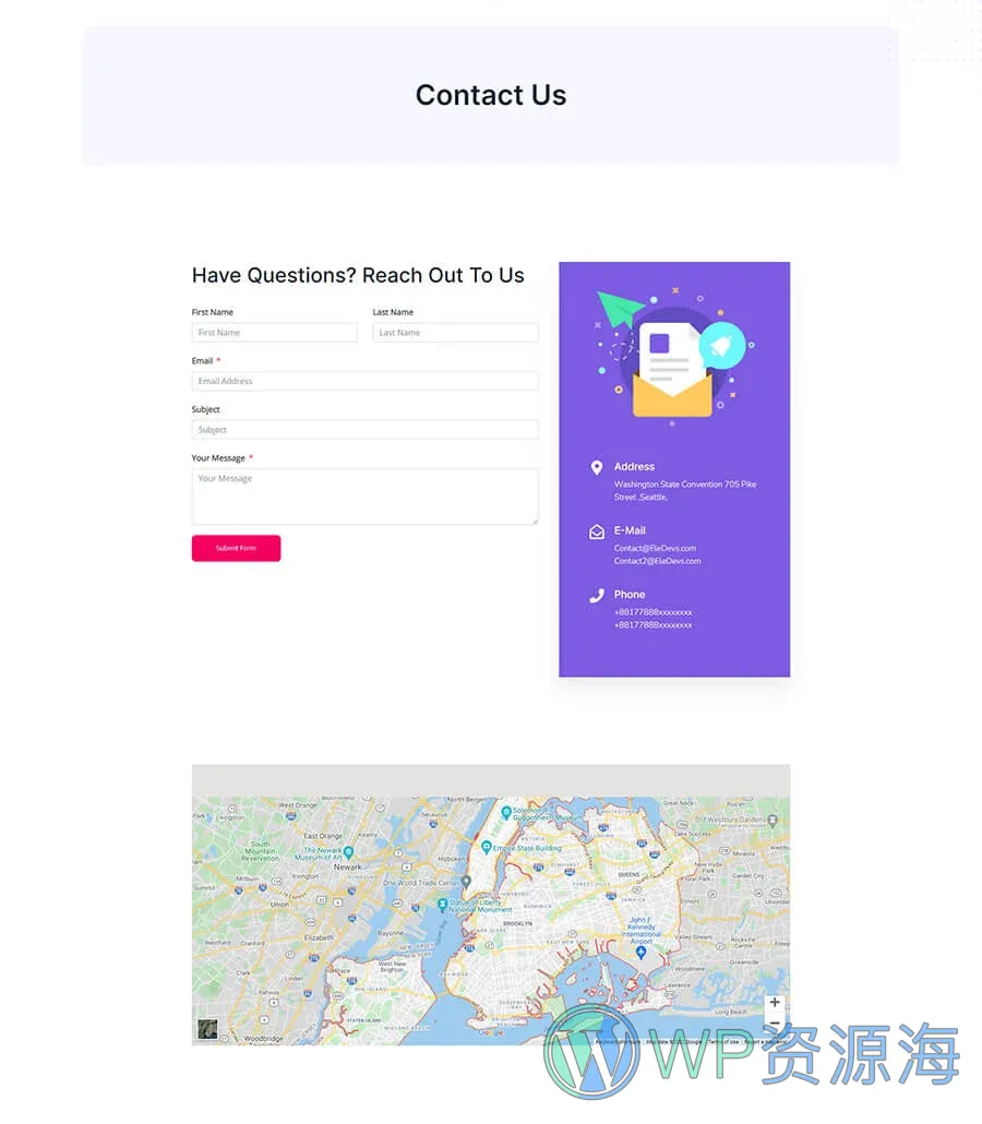 数字创业Gutenberg网站模板_一键导入快速建站插图3-WP资源海 TechPort Contact Page For Gutenberg