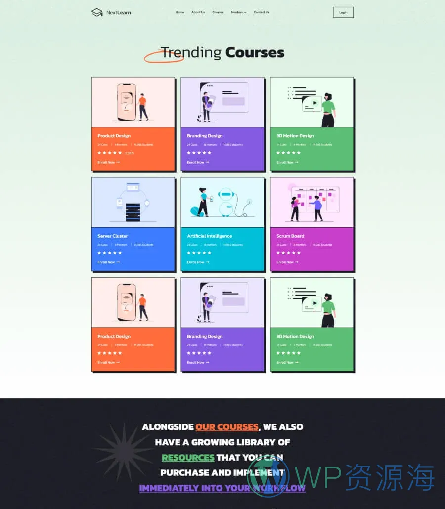 NextLearn Course Page For Gutenberg