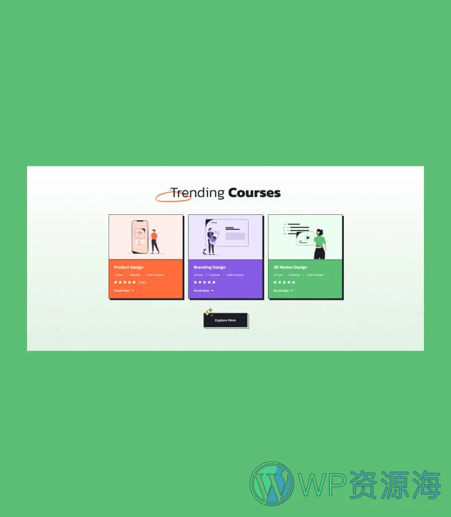 NextLearn Trending Course Section For Gutenberg