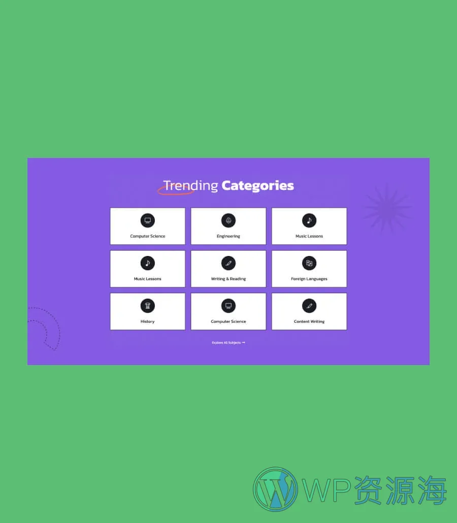 NextLearn Course Category Section For Gutenberg
