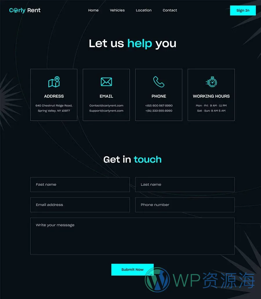 Carly Contact Page