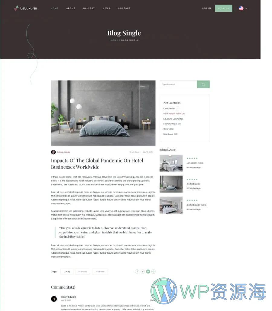 快速建站Elementor网站模板_一键导入快速建站插图8-WP资源海 LaLuxurio Single Post Page