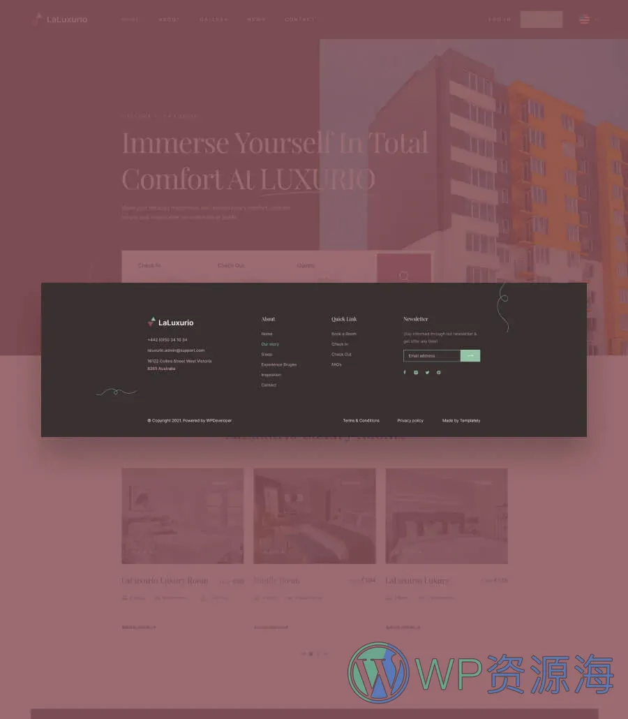 快速建站Elementor网站模板_一键导入快速建站插图10-WP资源海 LaLuxurio Footer