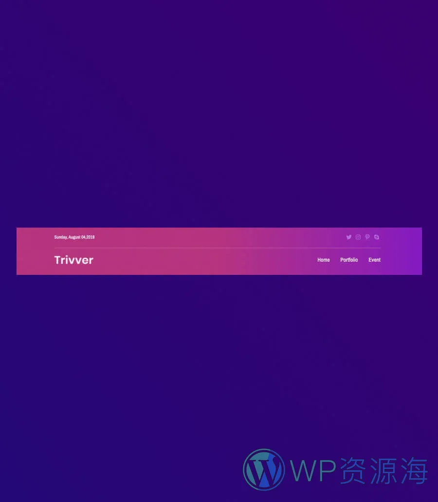 旅行杂志Gutenberg网站模板_一键导入快速建站插图4-WP资源海 Trivver Header Section For Gutenberg