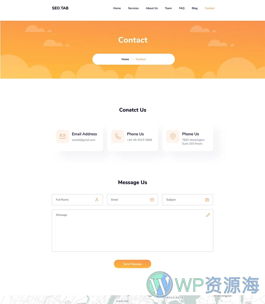 数字营销机构Elementor网站模板_一键导入快速建站插图5-WP资源海 SEO Tab Contact Page