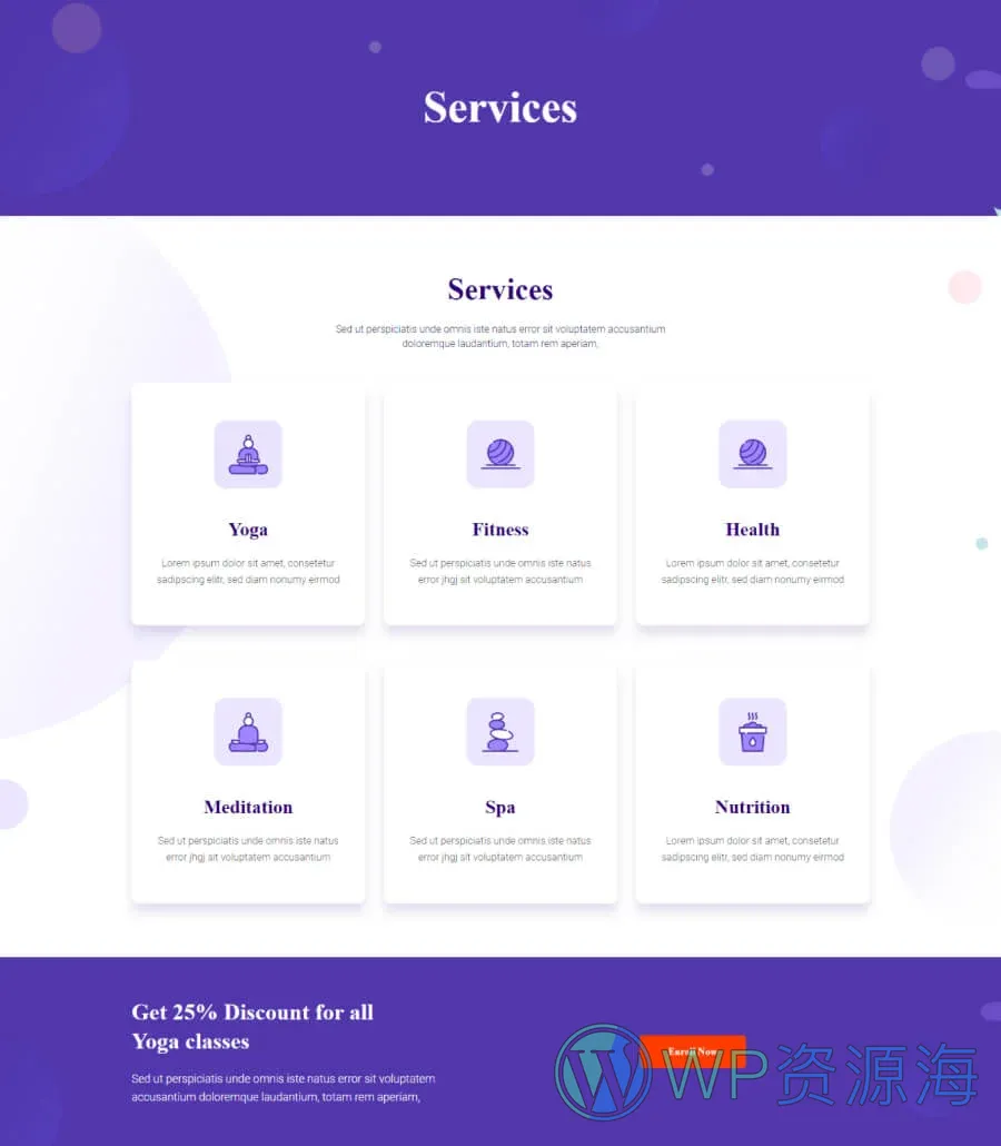 健康与养生Gutenberg网站模板_一键导入快速建站插图2-WP资源海 Balance Service Page For Gutenberg