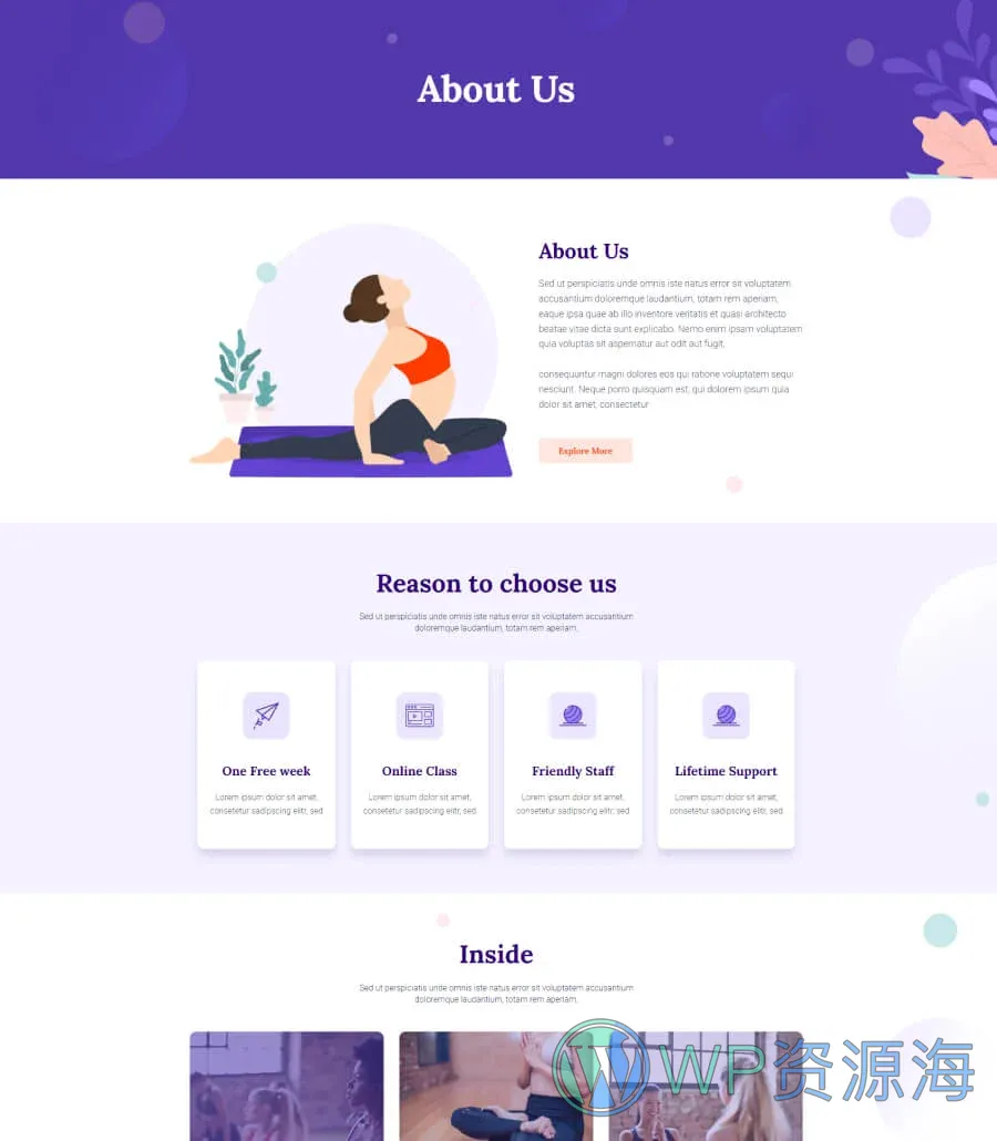 健康与养生Gutenberg网站模板_一键导入快速建站插图3-WP资源海 Balance About Page For Gutenberg