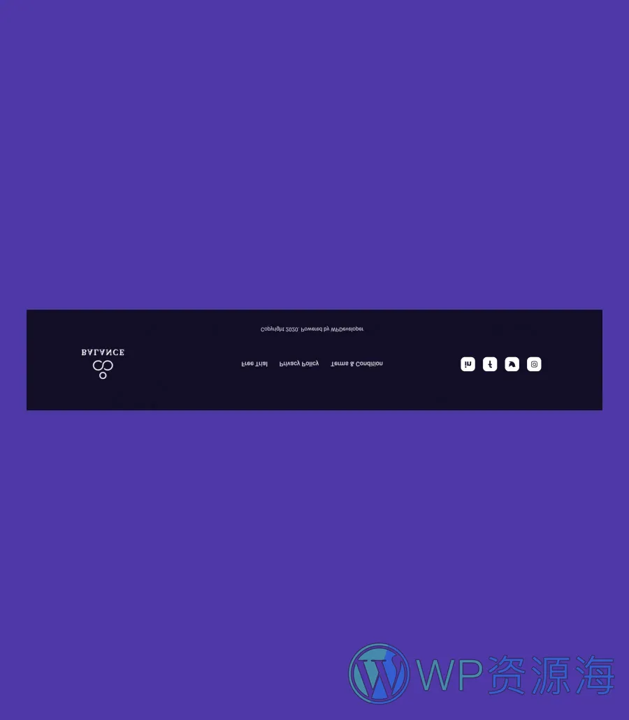 健康与养生Gutenberg网站模板_一键导入快速建站插图8-WP资源海 Balance Footer Section For Gutenberg