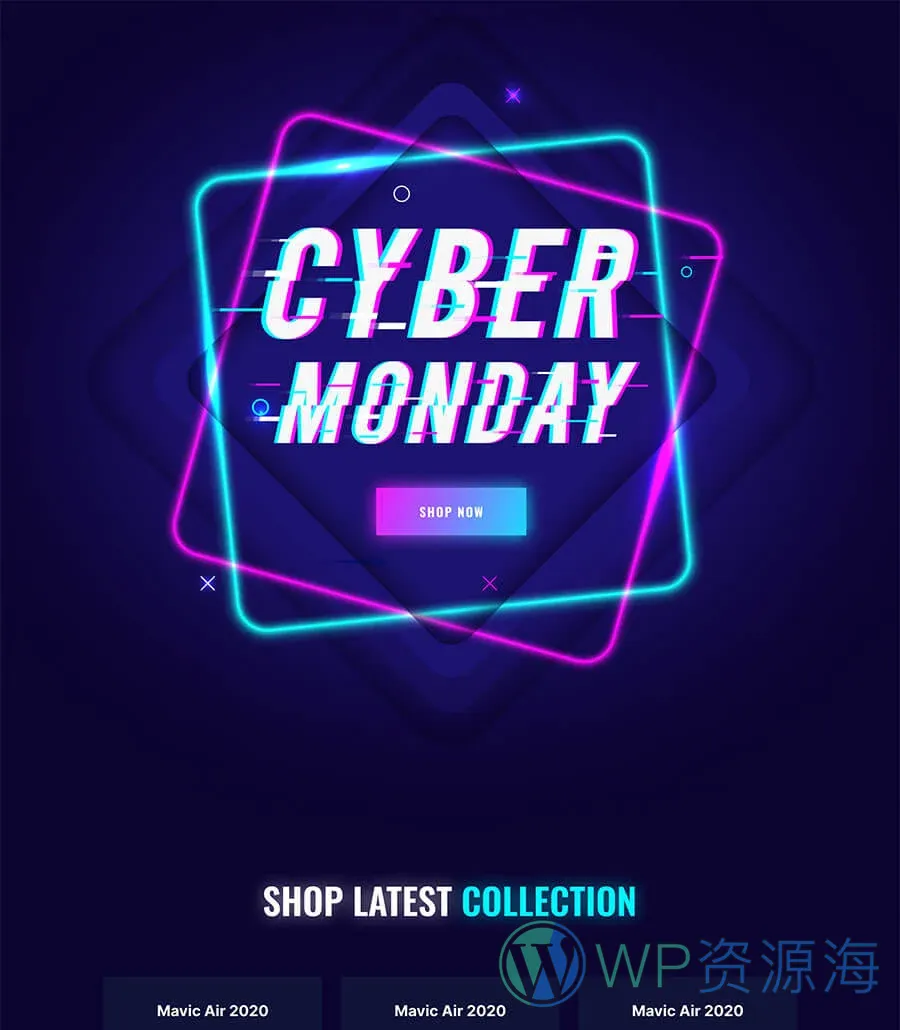 Cyber Monday 促销着陆页Elementor网站模板_一键导入快速建站插图1-WP资源海 CyberSell Landing Page
