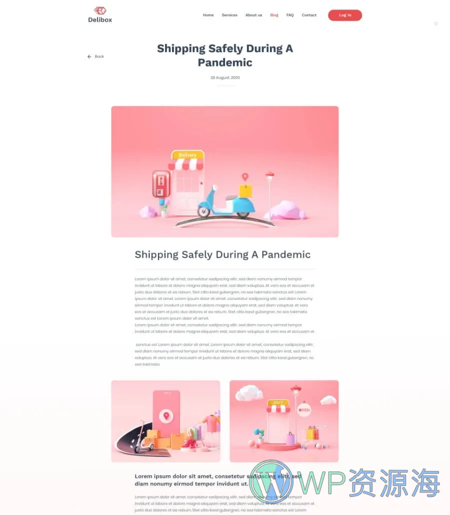 快递/物流服务Elementor网站模板_一键导入快速建站插图6-WP资源海 Delibox Blog Details Page