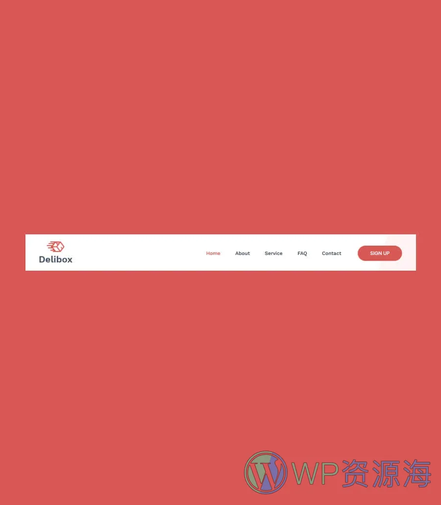 快递服务Gutenberg网站模板_一键导入快速建站插图6-WP资源海 Delibox Header Section For Gutenberg