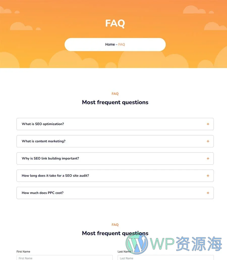 SEO Tab FAQ Page For Gutenberg