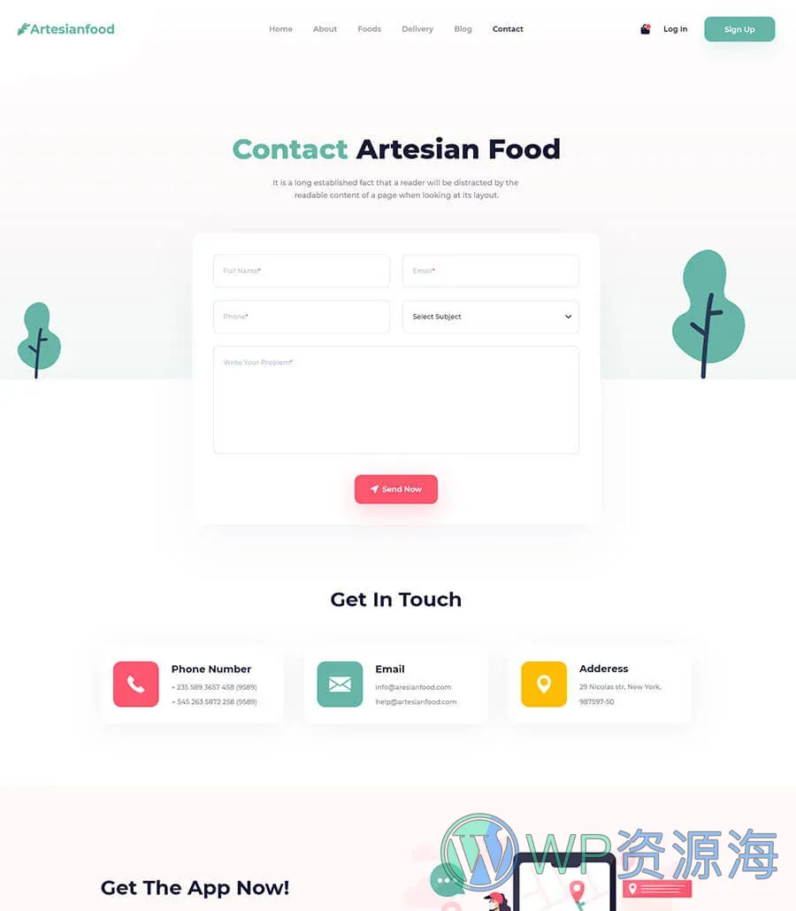 Food Express Contact Page