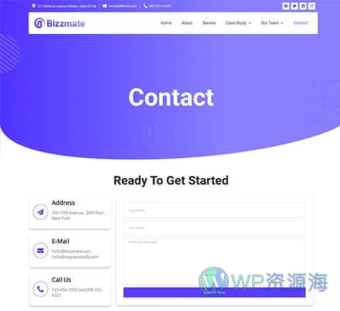 Bizzmate Agency Contact Page
