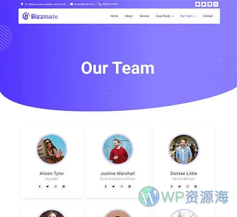 Bizzmate Agency Team Page