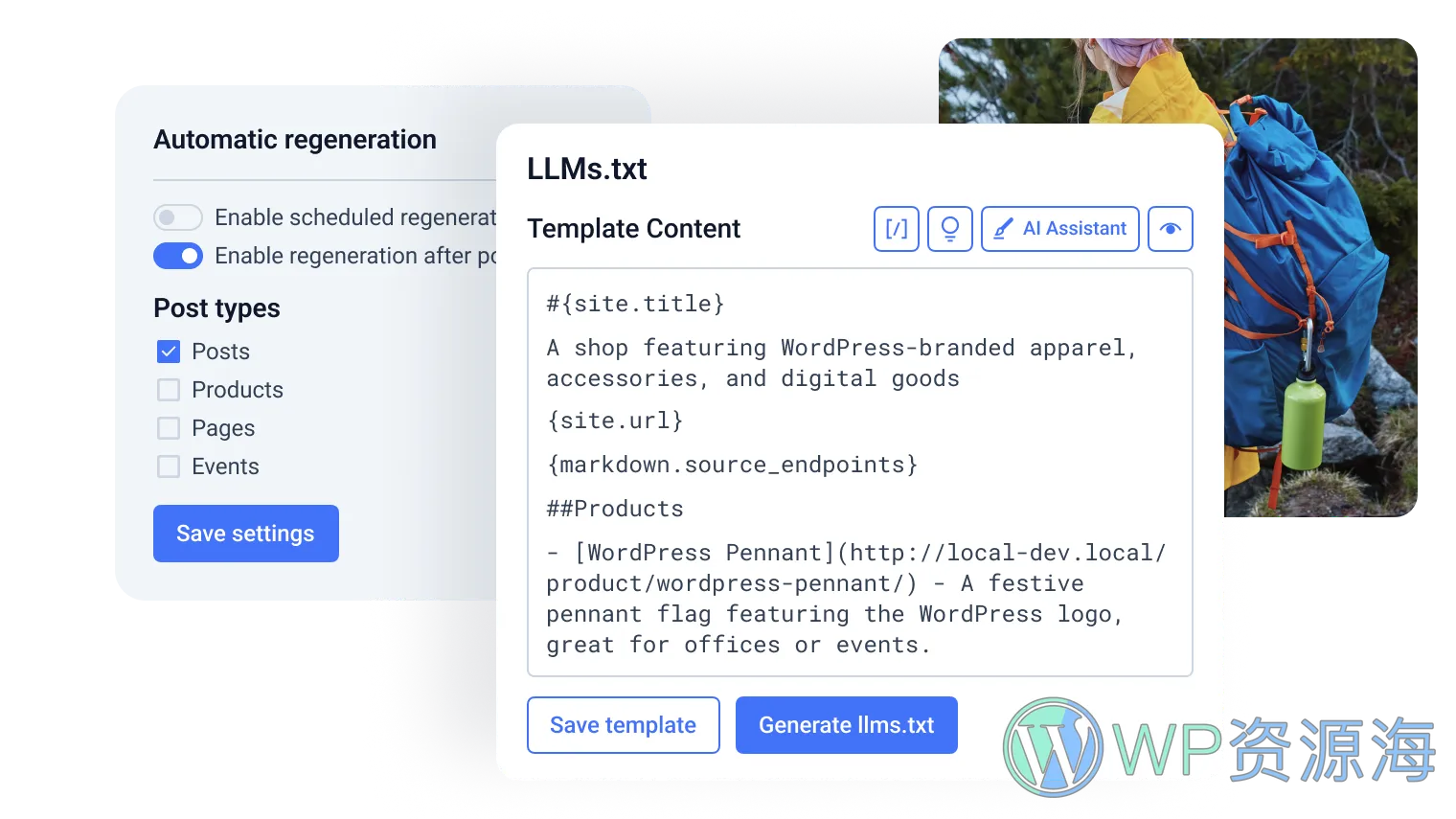 JetGEO AI 搜索优化 WordPress 插件插图1-WP资源海 content structuring and automatic llms.txt generation