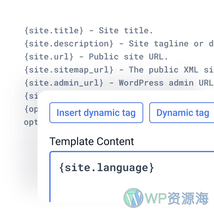 JetGEO AI 搜索优化 WordPress 插件插图4-WP资源海 template system with dynamic tags for simple GEO use