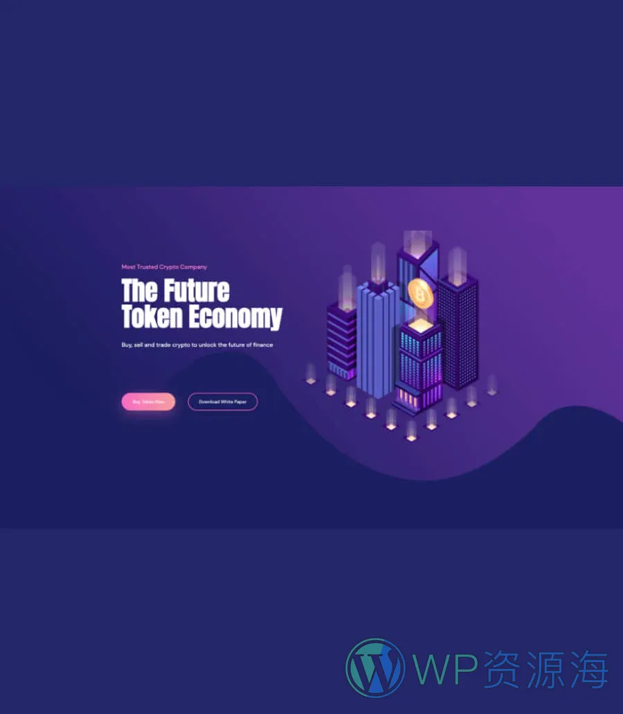 专属 落地页Gutenberg网站模板_一键导入快速建站插图2-WP资源海 CryptoCurrency Hero Section For Gutenberg