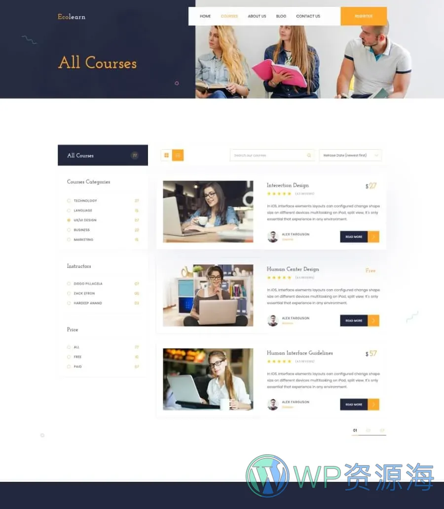 EduBee Education Template Courses