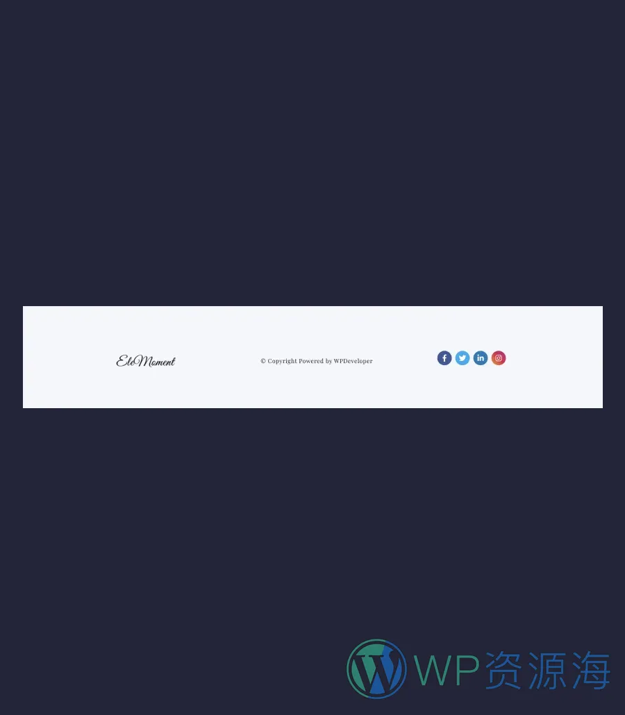婚礼Gutenberg网站模板_一键导入快速建站插图10-WP资源海 EleMoment Footer Section For Gutenberg