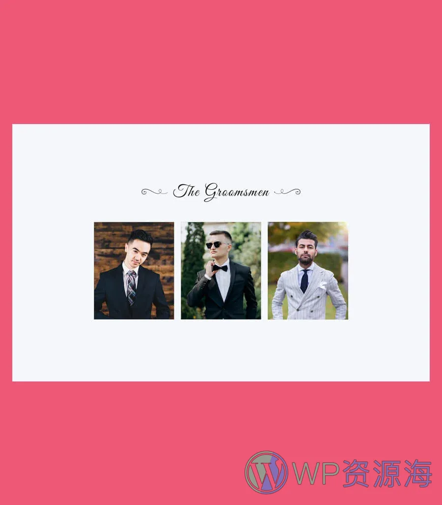 婚礼Gutenberg网站模板_一键导入快速建站插图9-WP资源海 EleMoment Groomsmen Section For Gutenberg