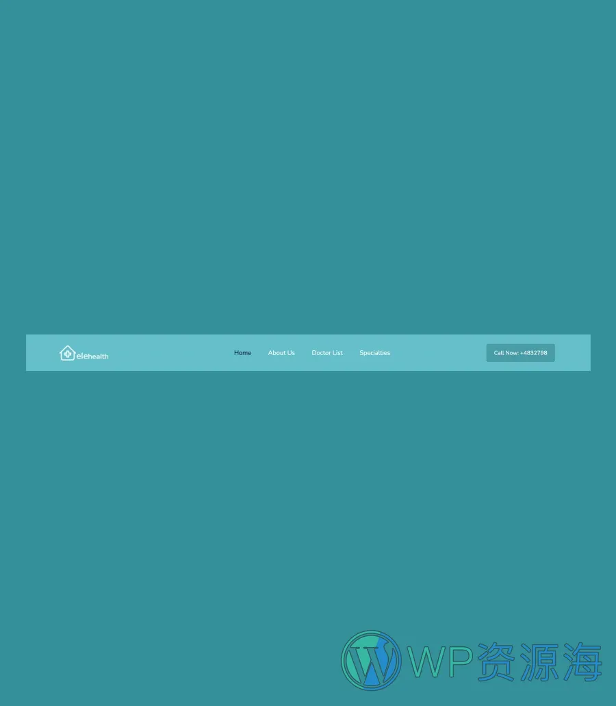 快速建站Gutenberg网站模板_一键导入快速建站插图4-WP资源海 EleHealth Header Section For Gutenberg