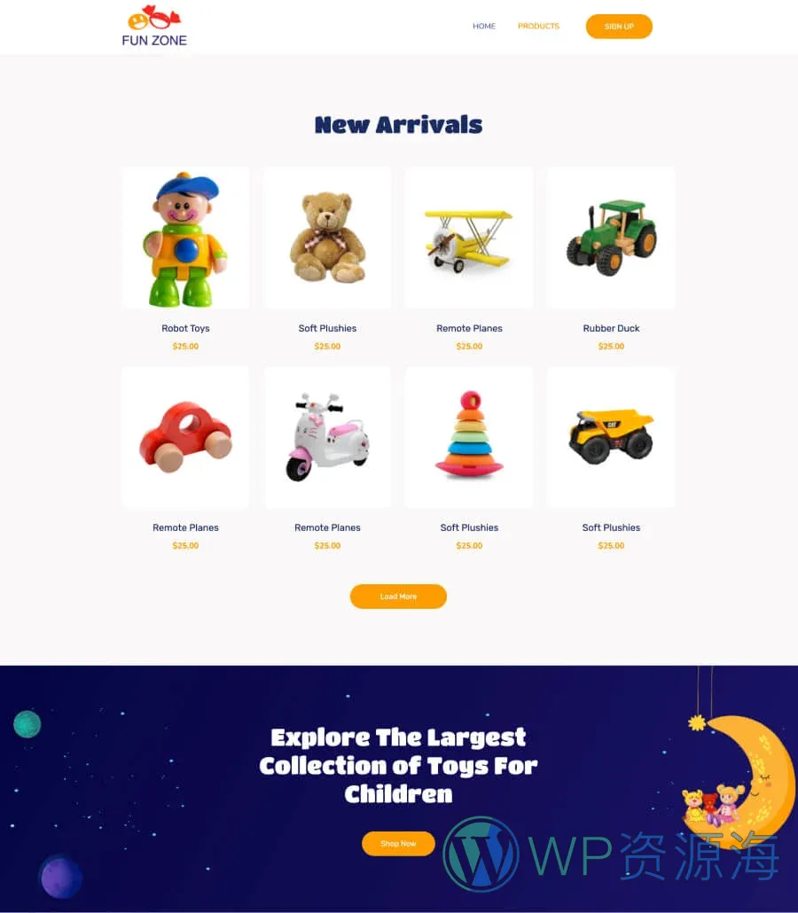 Fun Zone Products Page For Gutenberg
