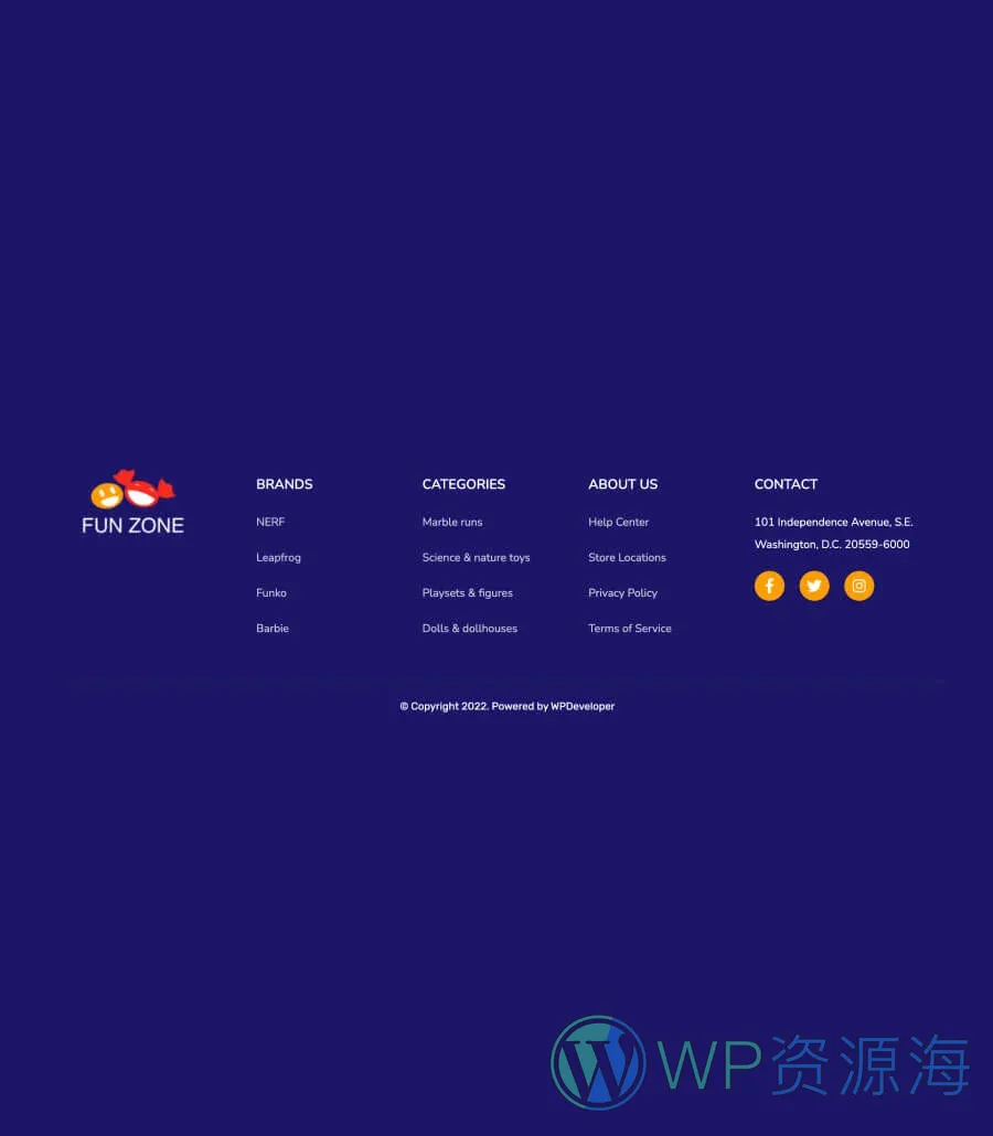 Fun Zone Footer Section For Gutenberg