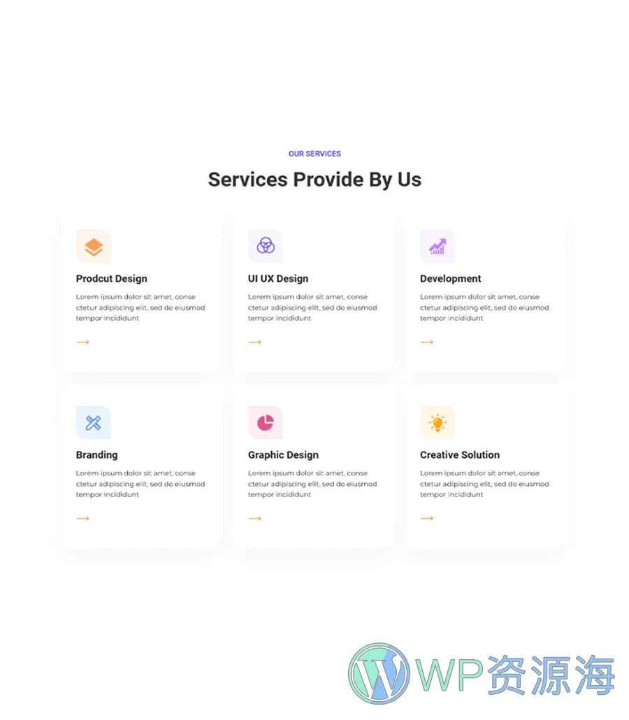 机构Gutenberg网站模板_一键导入快速建站插图9-WP资源海 Bizzmate Services Section For Gutenberg