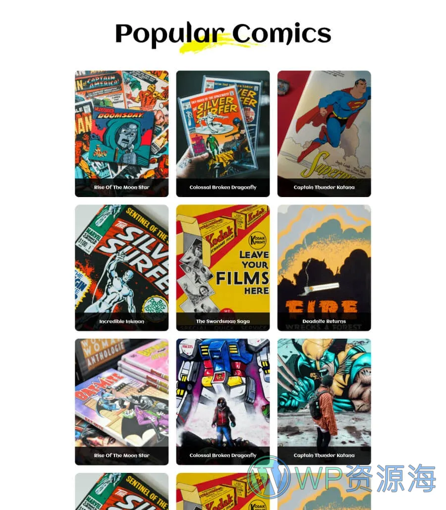 Zoomics Comics Collection Page For Gutenberg