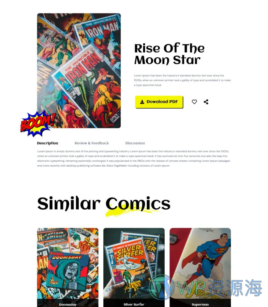 Zoomics Comics Details Page For Gutenberg