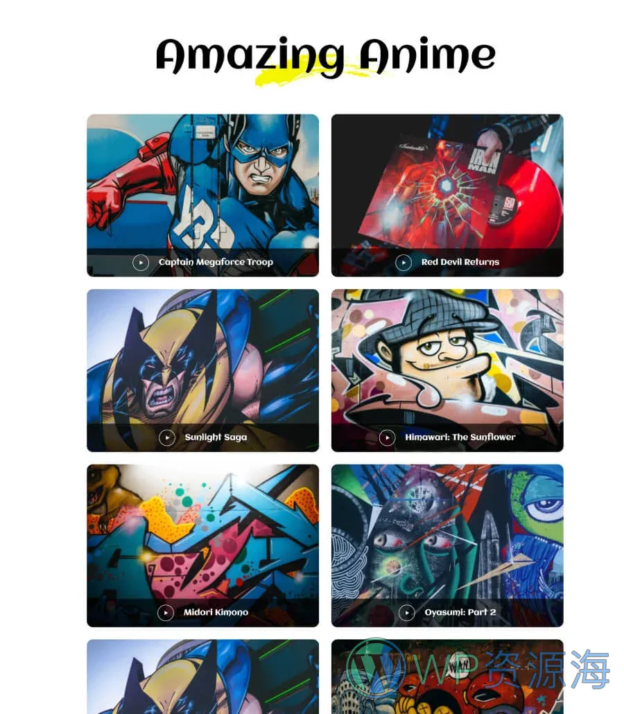 Zoomics Anime Collection Page For Gutenberg