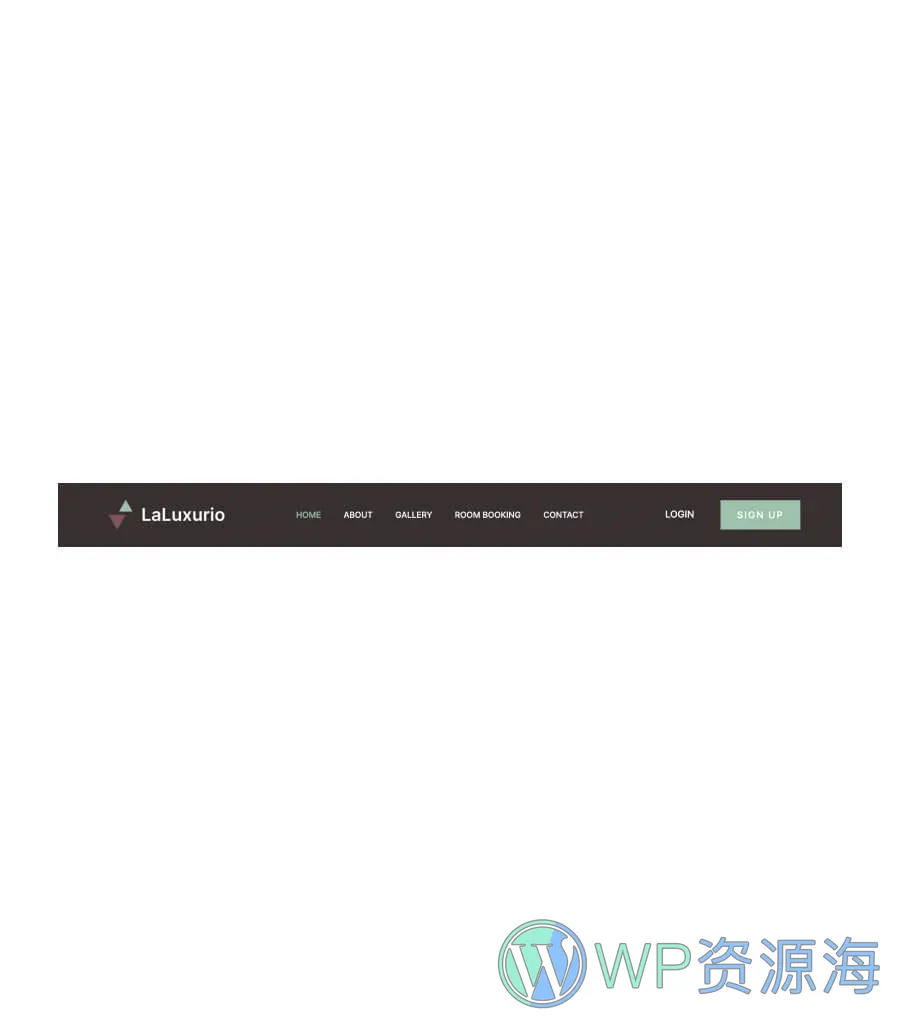酒店预订Gutenberg网站模板_一键导入快速建站插图9-WP资源海 LaLuxurio Header Section For Gutenberg