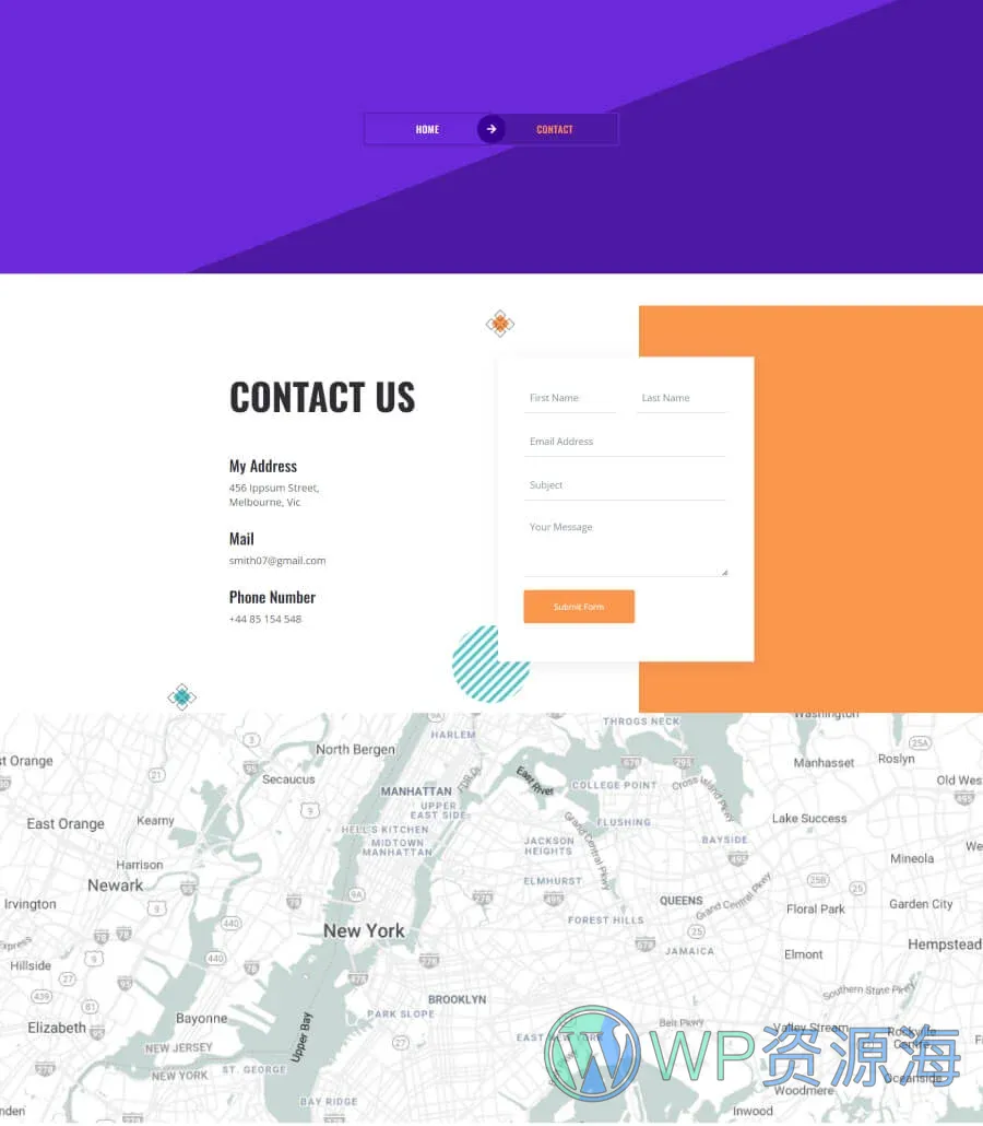 商业咨询Gutenberg网站模板_一键导入快速建站插图7-WP资源海 Smith Consulting Contact Page For Gutenberg