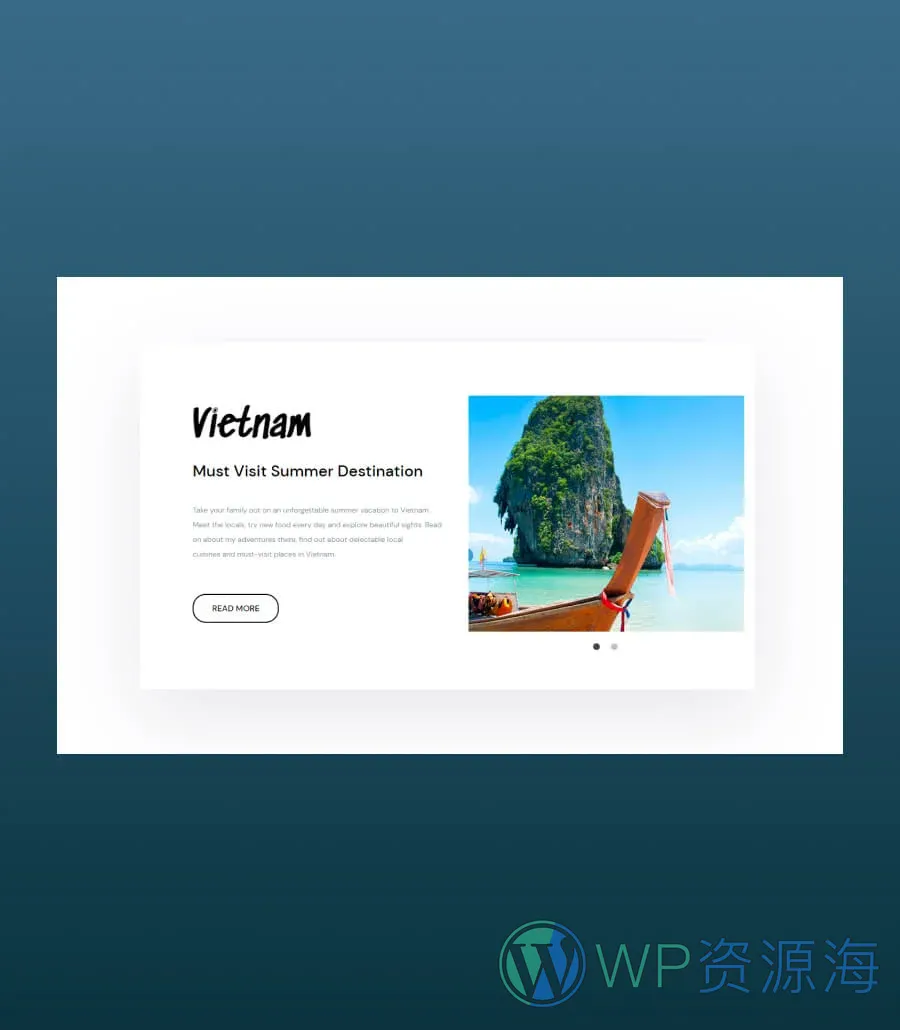 旅行博客Gutenberg网站模板_一键导入快速建站插图3-WP资源海 Wanderly Featured Section For Gutenberg