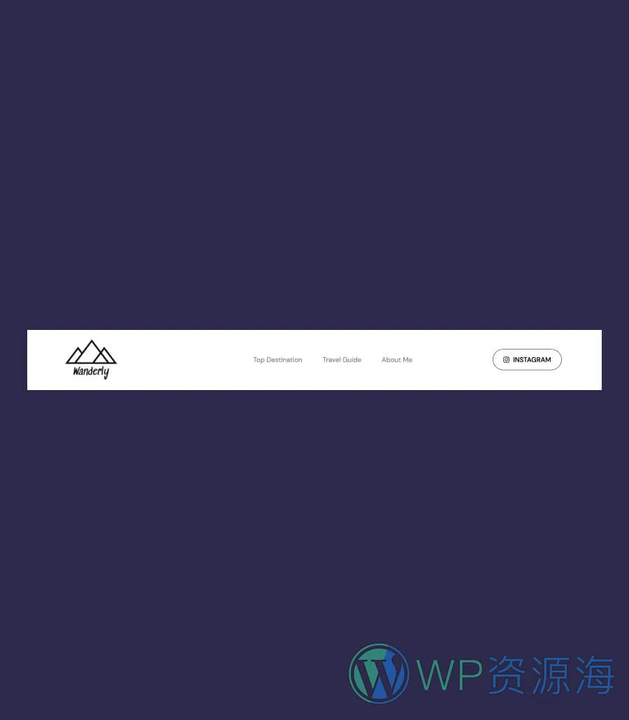 旅行博客Gutenberg网站模板_一键导入快速建站插图8-WP资源海 Wanderly Header Section For Gutenberg