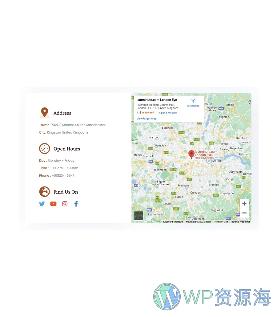 餐饮Elementor网站模板_一键导入快速建站插图7-WP资源海 Foodiecious Map Section
