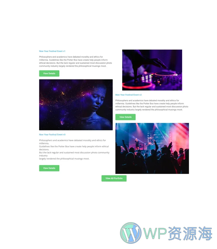 摄影Elementor网站模板_一键导入快速建站插图9-WP资源海 PhotoSpark Portfolio Section