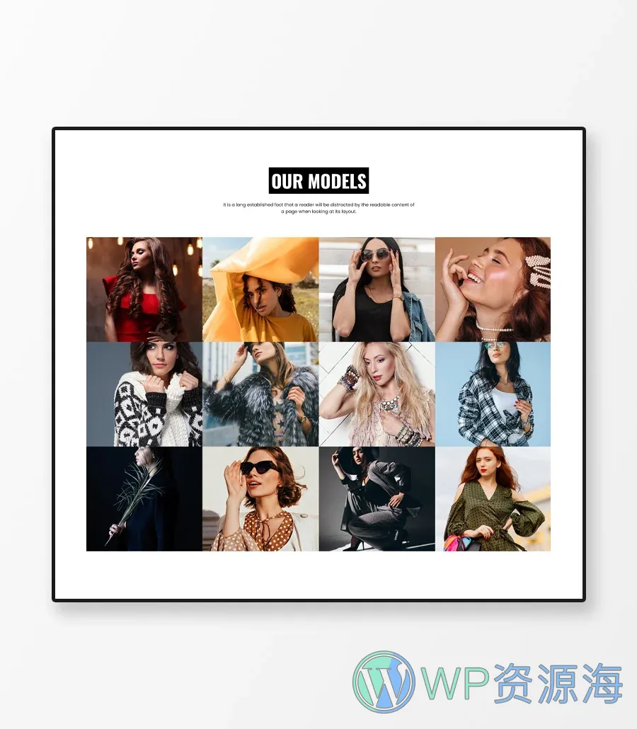 机构Gutenberg网站模板_一键导入快速建站插图9-WP资源海 Fashion and Modeling Our Models Section For Gutenberg