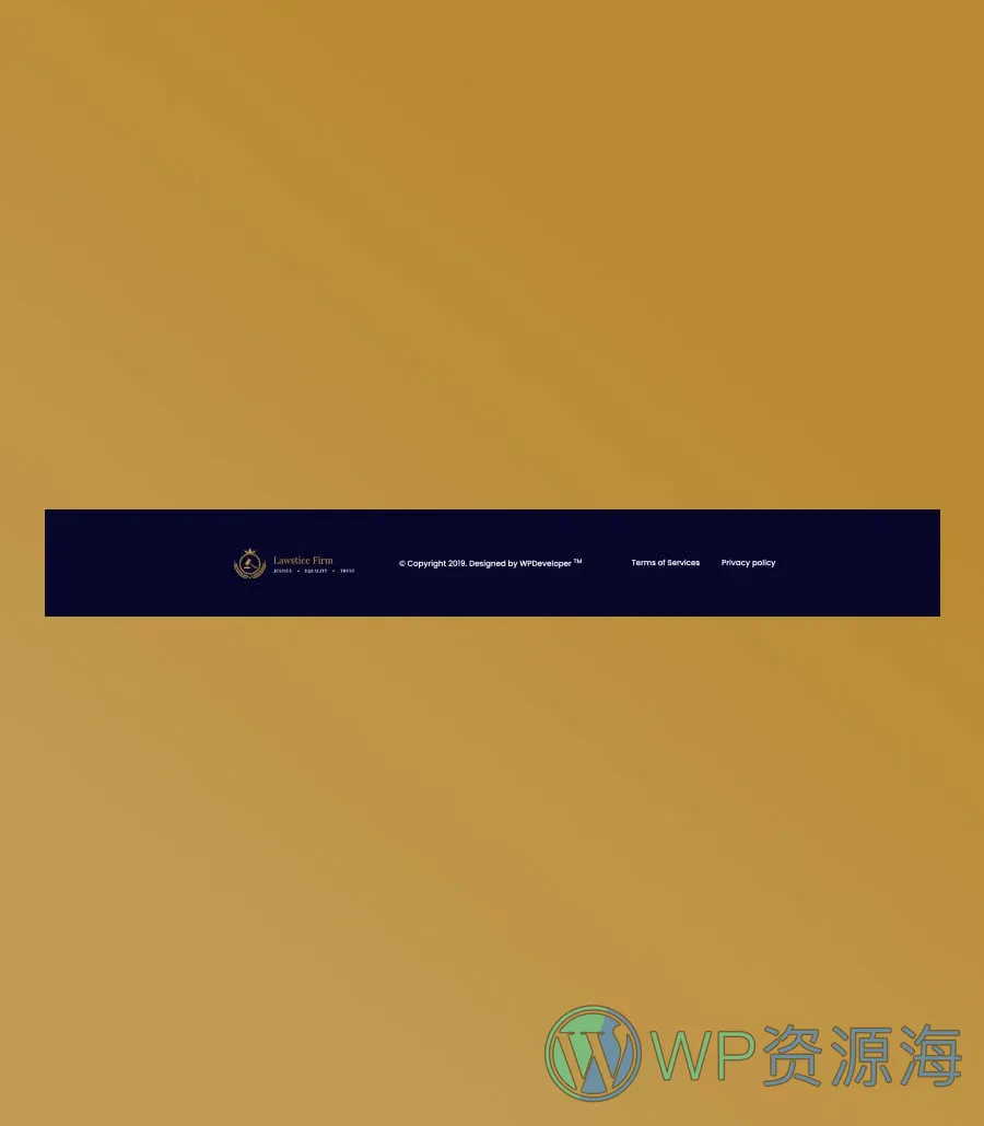 律所整站Gutenberg网站模板_一键导入快速建站插图9-WP资源海 Lawstice Footer Section For Gutenberg
