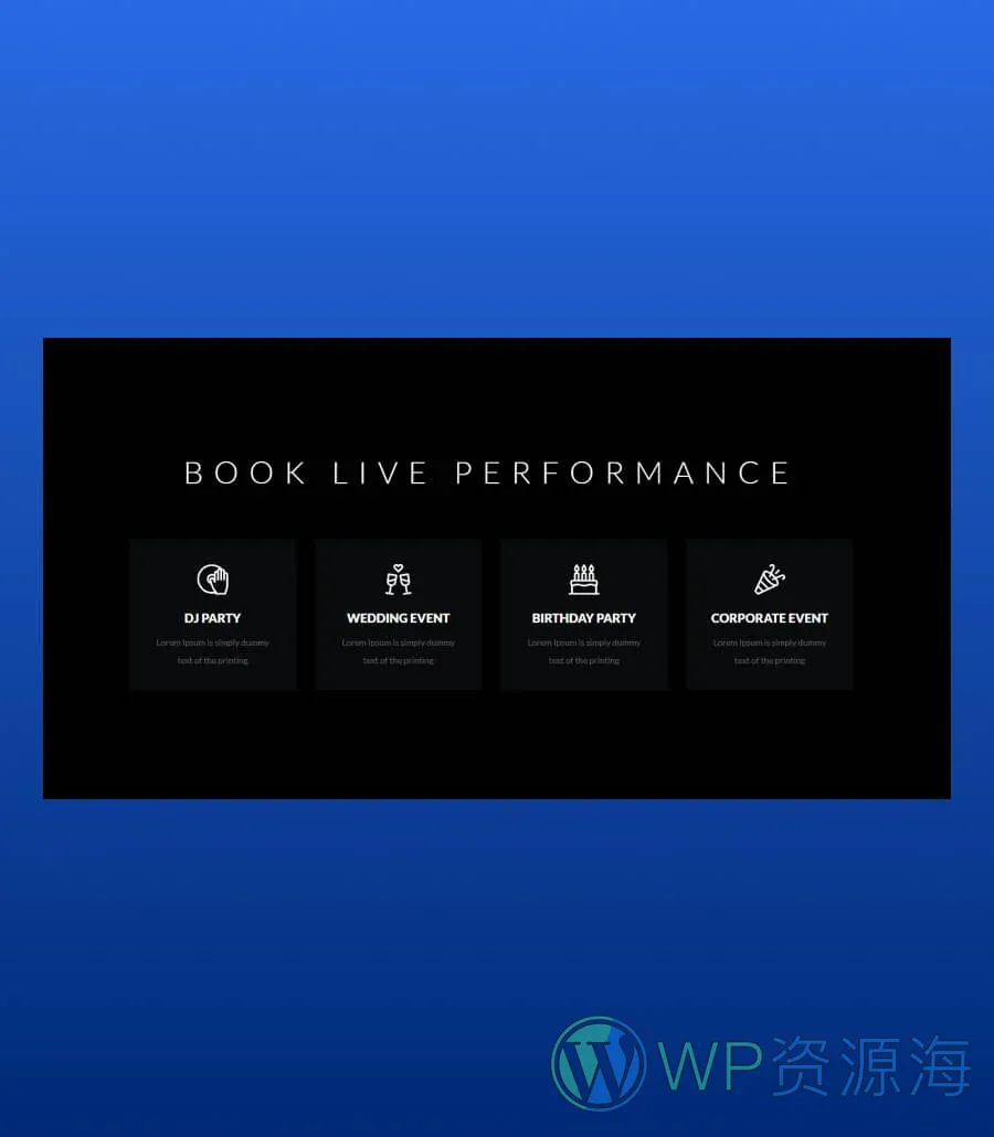 音乐人个人主页Gutenberg网站模板_一键导入快速建站插图3-WP资源海 EleMusic Services Section For Gutenberg