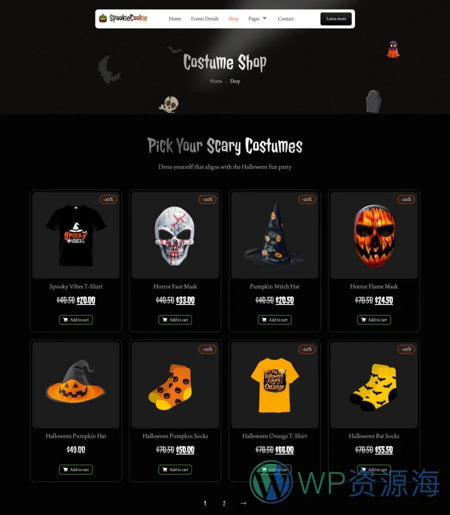 SpookieCookie Shop Page