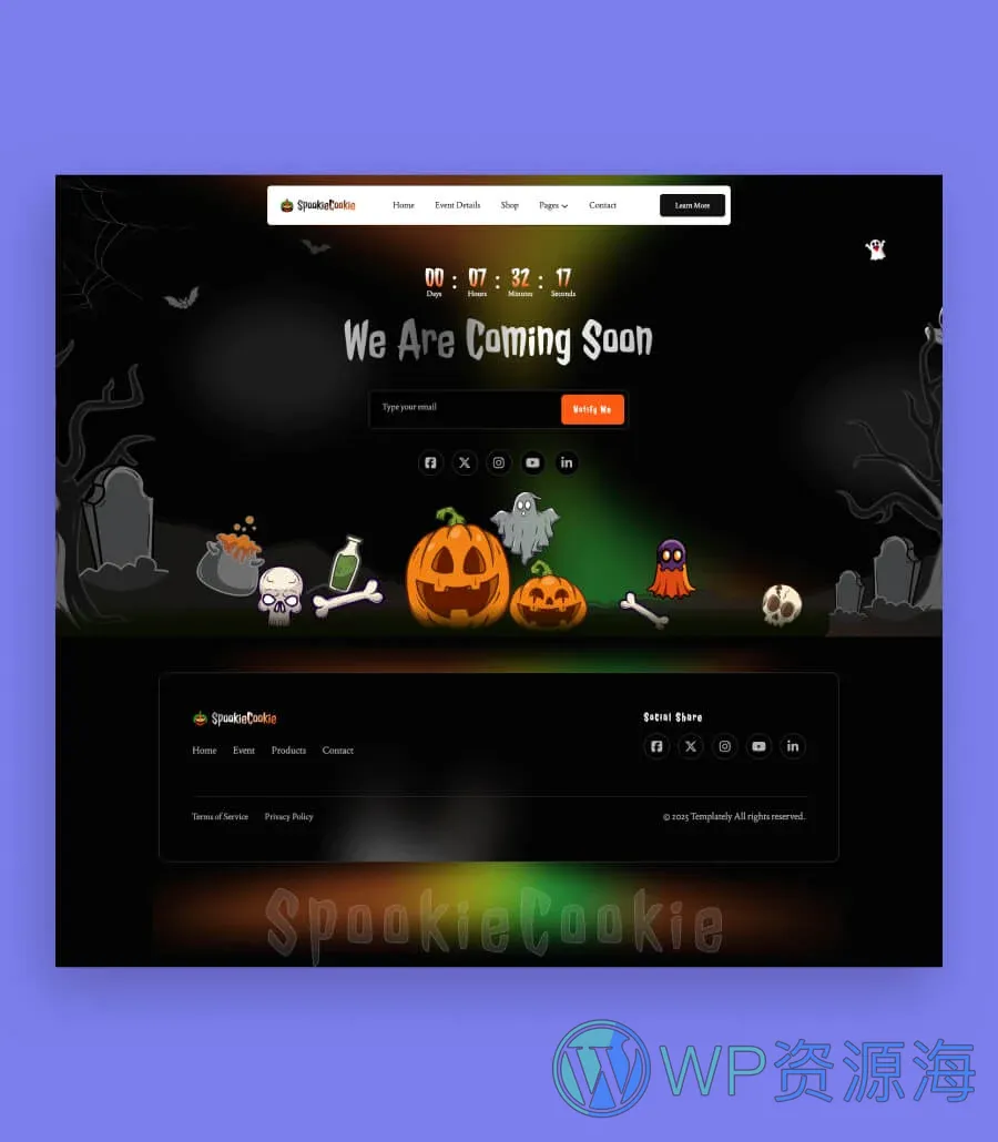 SpookieCookie Coming Soon Page For Gutenberg