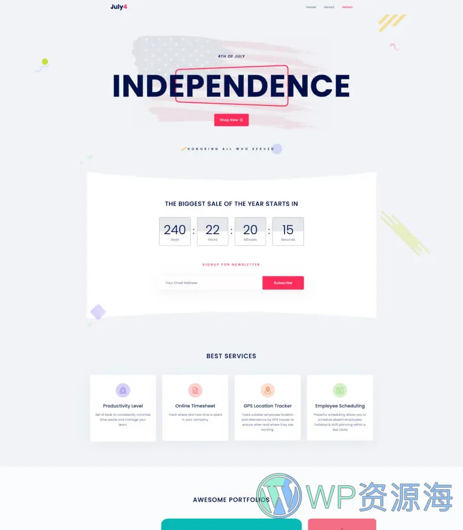 July4 Services Agency Landing Page For Gutenberg