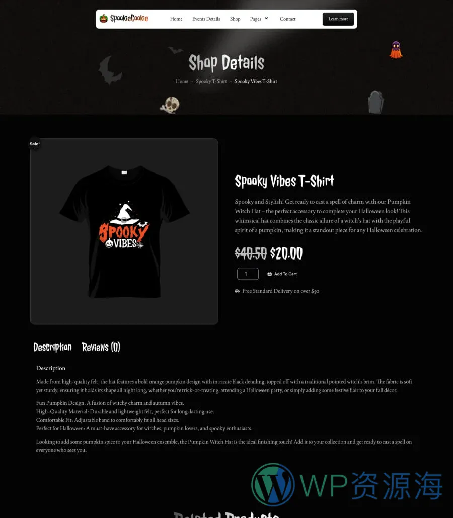 SpookieCookie Shop Details Page