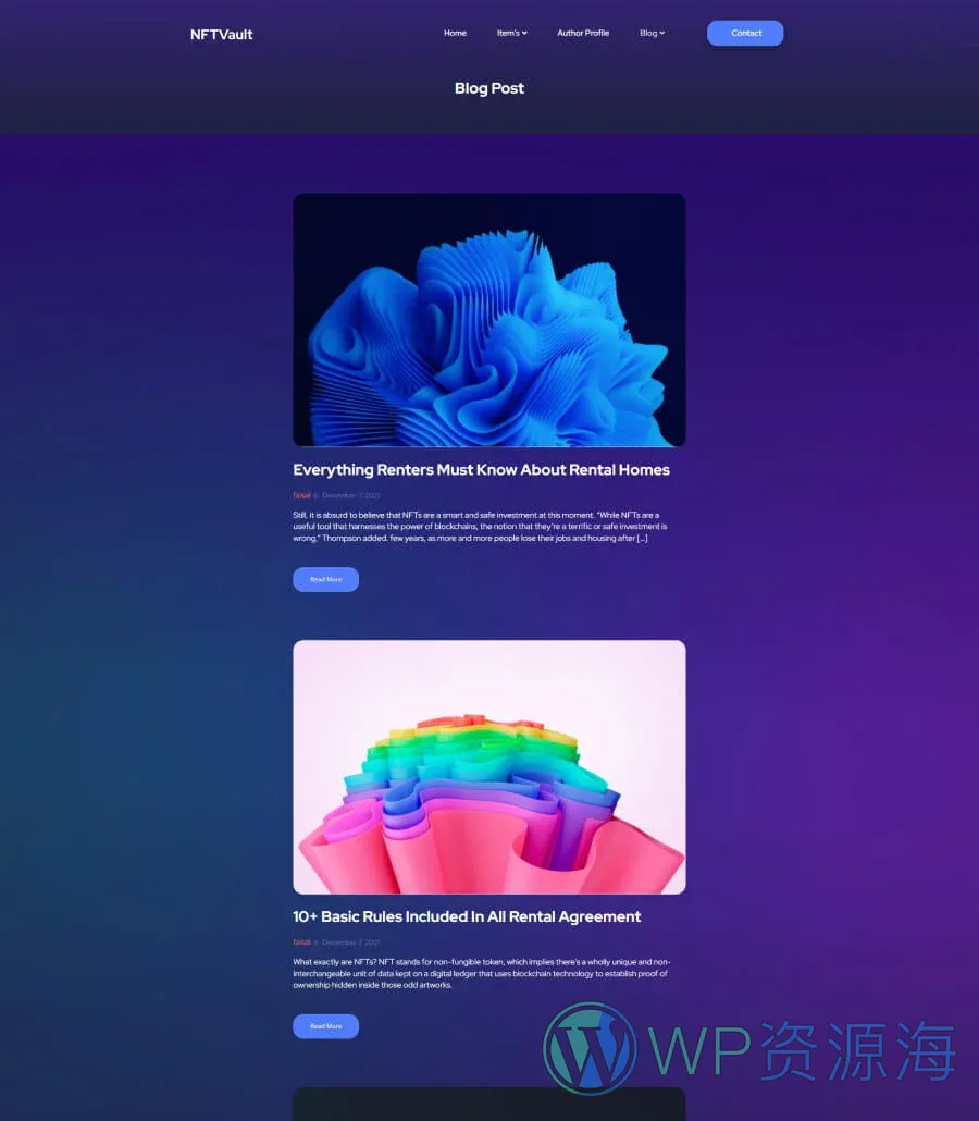 NFTVault Blog Page