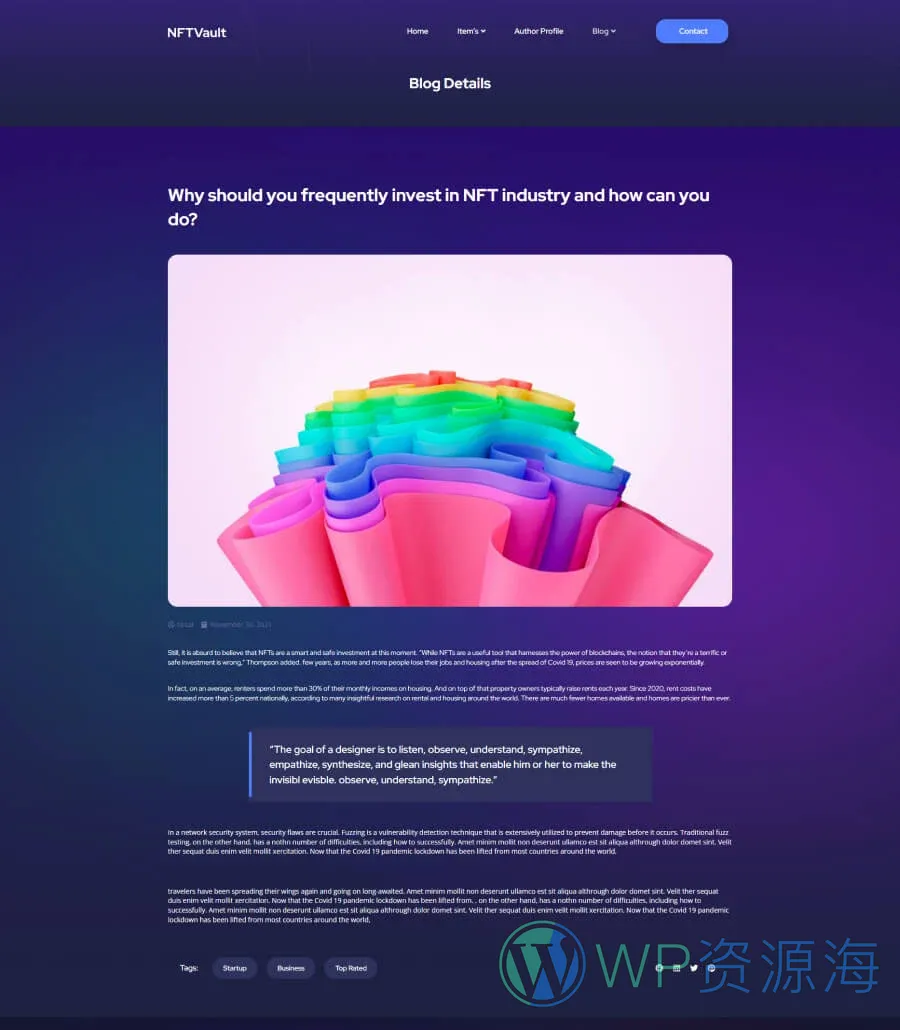NFTVault Single Post Page